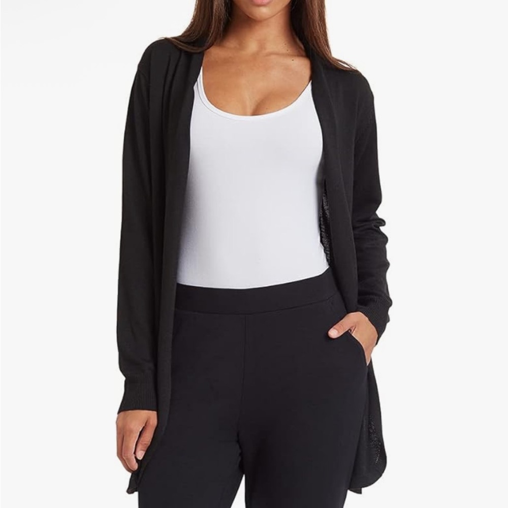 Ella Moss Black Open-Front Sweater